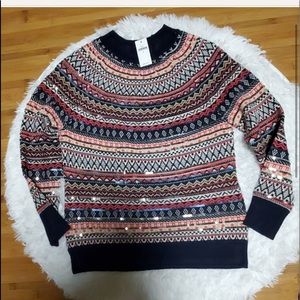 Gap fair isle sweater with sequins